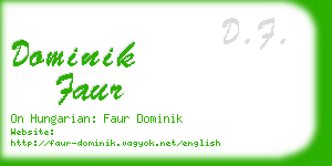 dominik faur business card